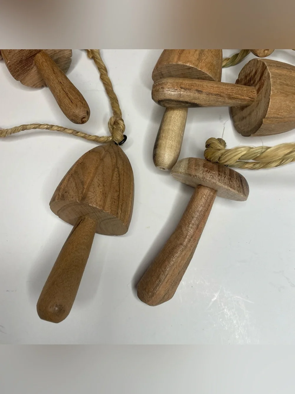 Wooden Mushroom Garland Boho Cottage Core Gnome Life Whimsy Wood Lot Of 2
